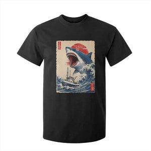 Megalodon Shark Japanese Vintage Graphic Ukiyo e Art T Shirt For Kid TS11 Black Print Your Wear