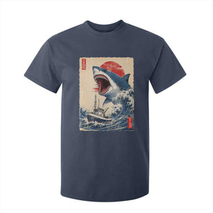 Megalodon Shark Japanese Vintage Graphic Ukiyo e Art T Shirt For Kid TS11 Navy Print Your Wear