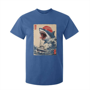 Megalodon Shark Japanese Vintage Graphic Ukiyo e Art T Shirt For Kid TS11 Royal Blue Print Your Wear