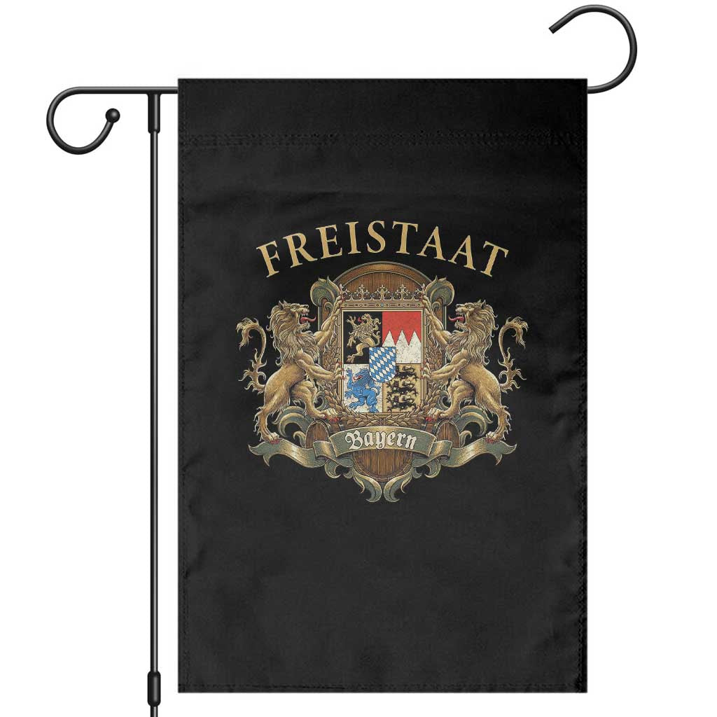 Bavarian Pride Garden Flag Freistaat Bayern Golden Lion Coat Of Arms TS11 Black Print Your Wear