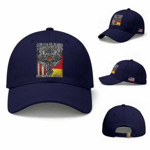 German By Blood American By Birth Patriot By Choice Baseball Cap German Americans TS11 Baseball Cap Universal Fit Dark Blue Print Your Wear