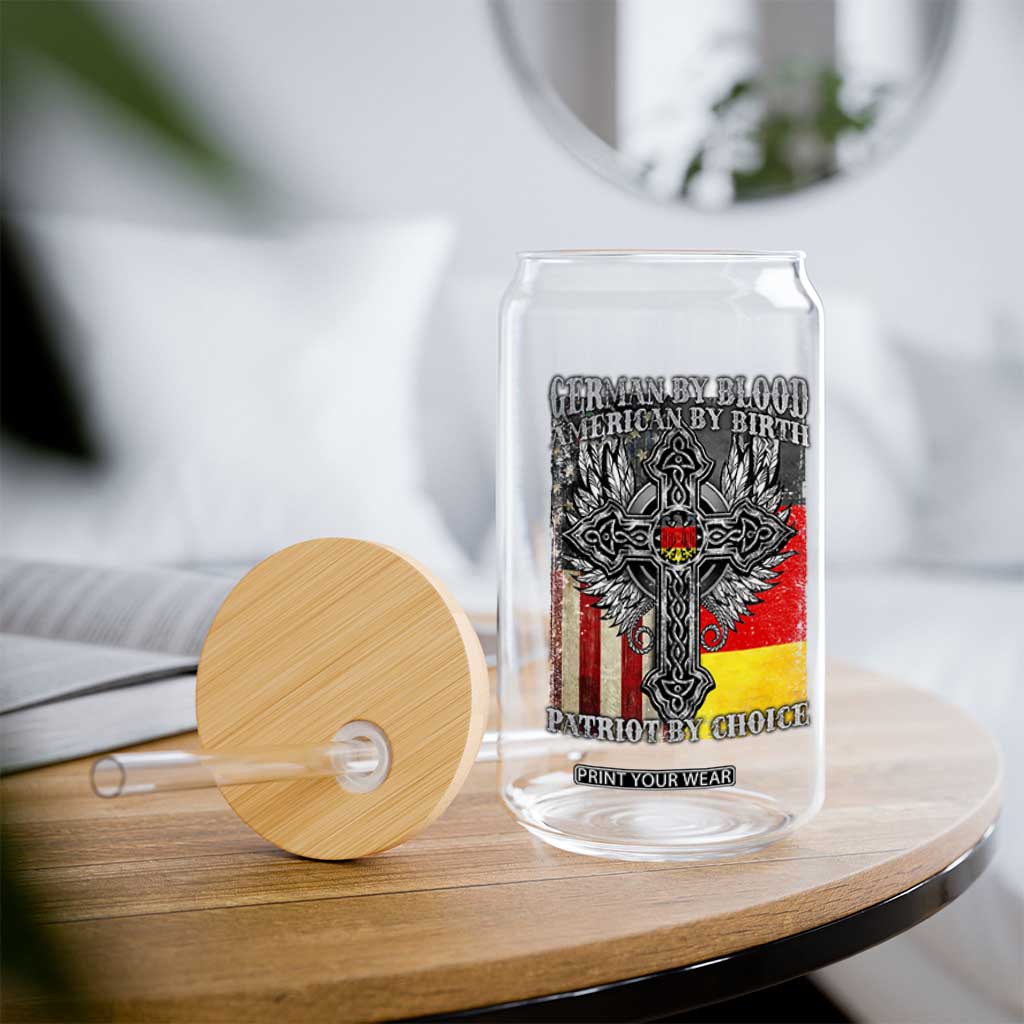 German By Blood American By Birth Patriot By Choice Glass Can German Americans TS11 Print Your Wear