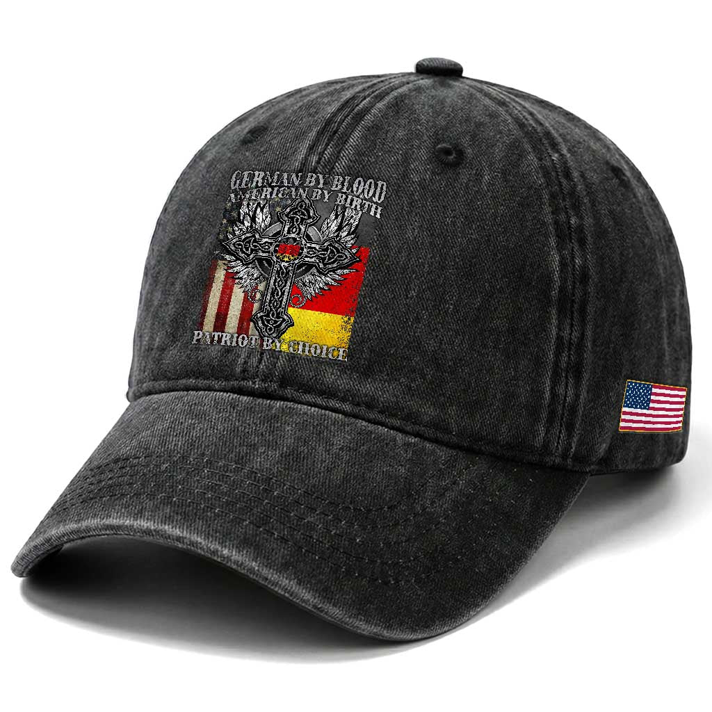 German By Blood American By Birth Patriot By Choice Washed Cotton Baseball Cap German Americans TS11 Print Your Wear