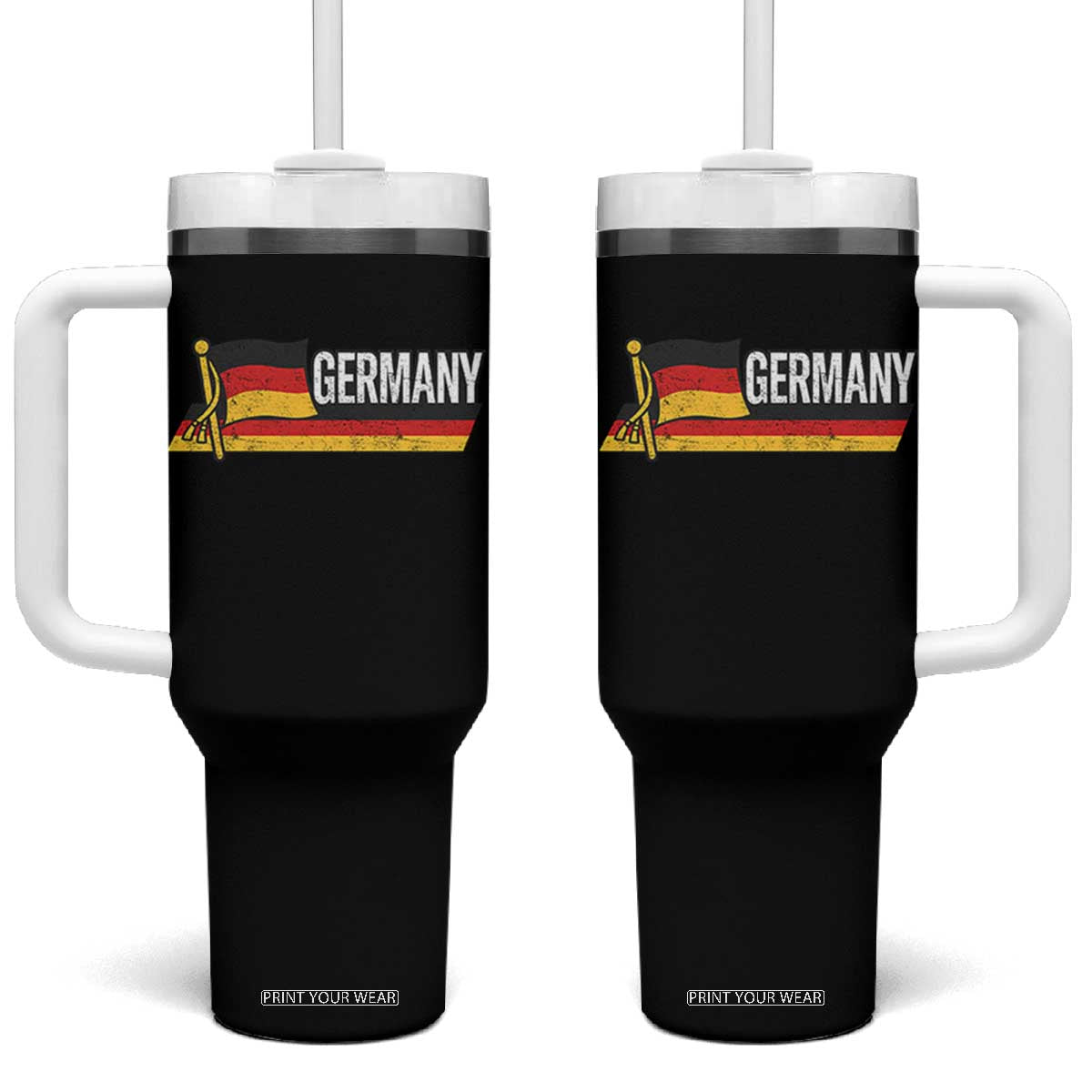 German Heritage Pride Germany Flag Tumbler With Handle TS11 One Size: 40 oz Black Print Your Wear