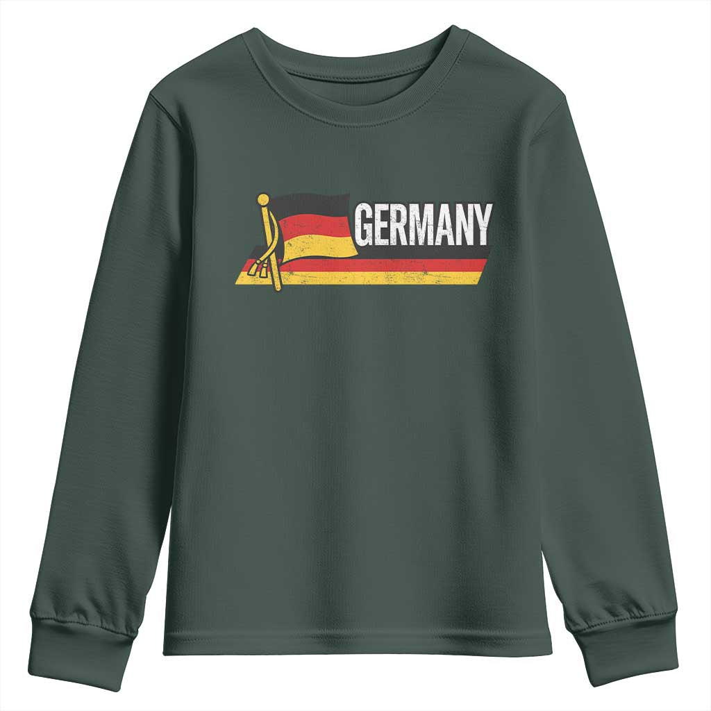 German Heritage Pride Germany Flag Youth Sweatshirt TS11 Dark Forest Green Print Your Wear