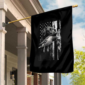 Duck Hunting Dog Back Lab Vintage American Flag Garden Flag TS11 Print Your Wear