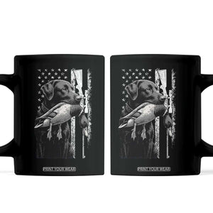 Duck Hunting Dog Back Lab Vintage American Flag Coffee Mug TS11 Black Print Your Wear