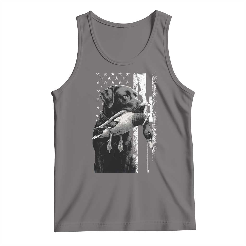 Duck Hunting Dog Back Lab Vintage American Flag Tank Top TS11 Deep Heather Print Your Wear