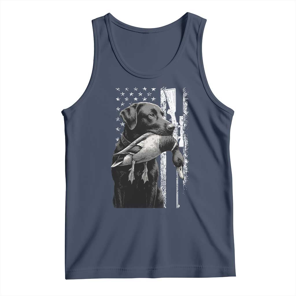 Duck Hunting Dog Back Lab Vintage American Flag Tank Top TS11 Navy Print Your Wear
