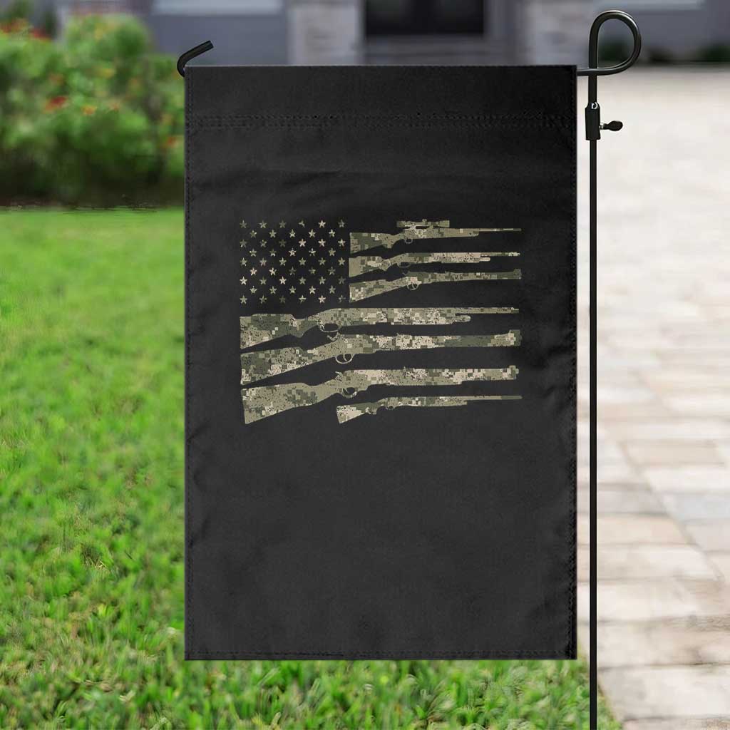 Hunting Guns Vintage Camo American Flag Garden Flag TS11 Print Your Wear