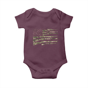 Hunting Guns Vintage Camo American Flag Baby Onesie TS11 Maroon Print Your Wear