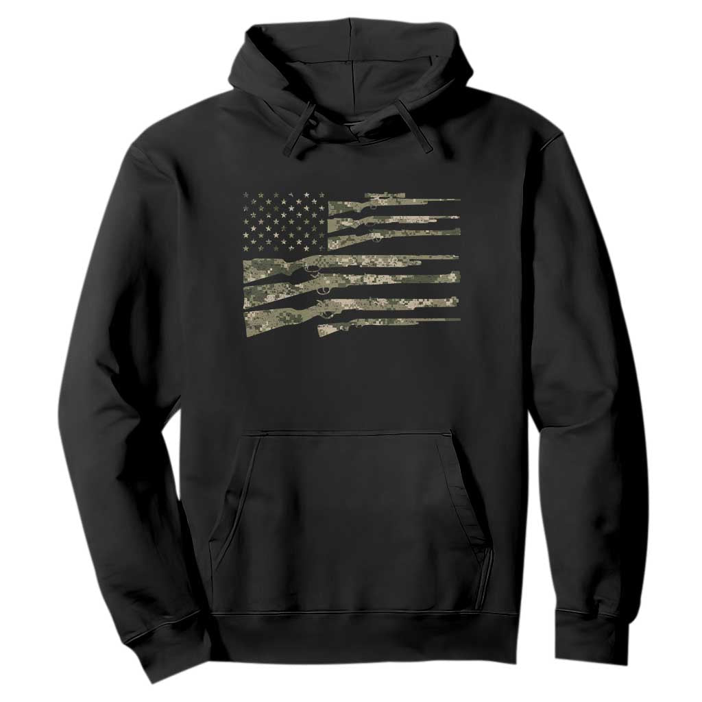 Hunting Guns Vintage Camo American Flag Hoodie TS11 Black Print Your Wear