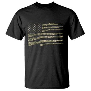 Hunting Guns Vintage Camo American Flag T Shirt TS11 Black Print Your Wear