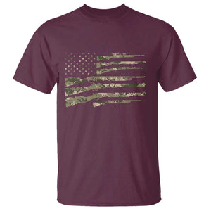 Hunting Guns Vintage Camo American Flag T Shirt TS11 Maroon Print Your Wear