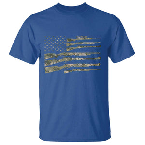 Hunting Guns Vintage Camo American Flag T Shirt TS11 Royal Blue Print Your Wear