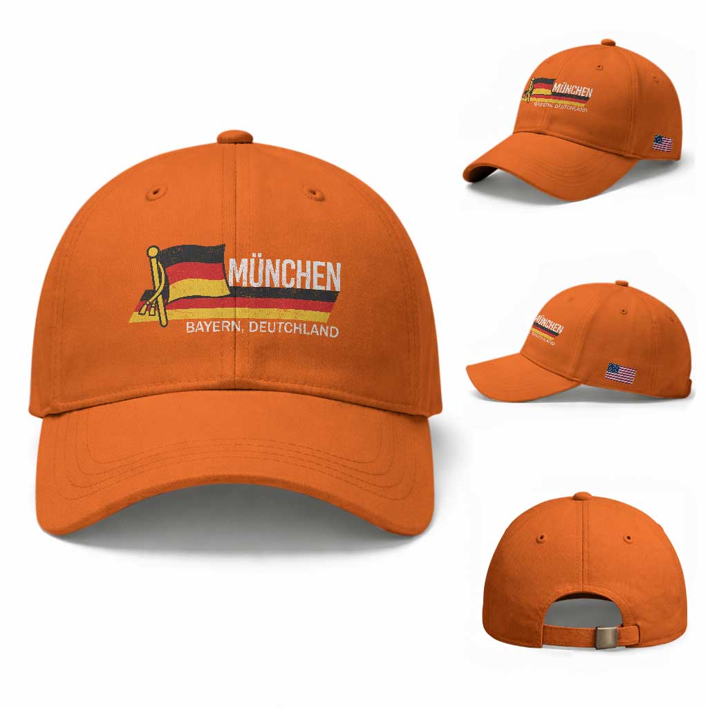 Munchen Bayern German Heritage Pride Germany Flag Baseball Cap - TS11 Baseball Cap Universal Fit Orange Print Your Wear