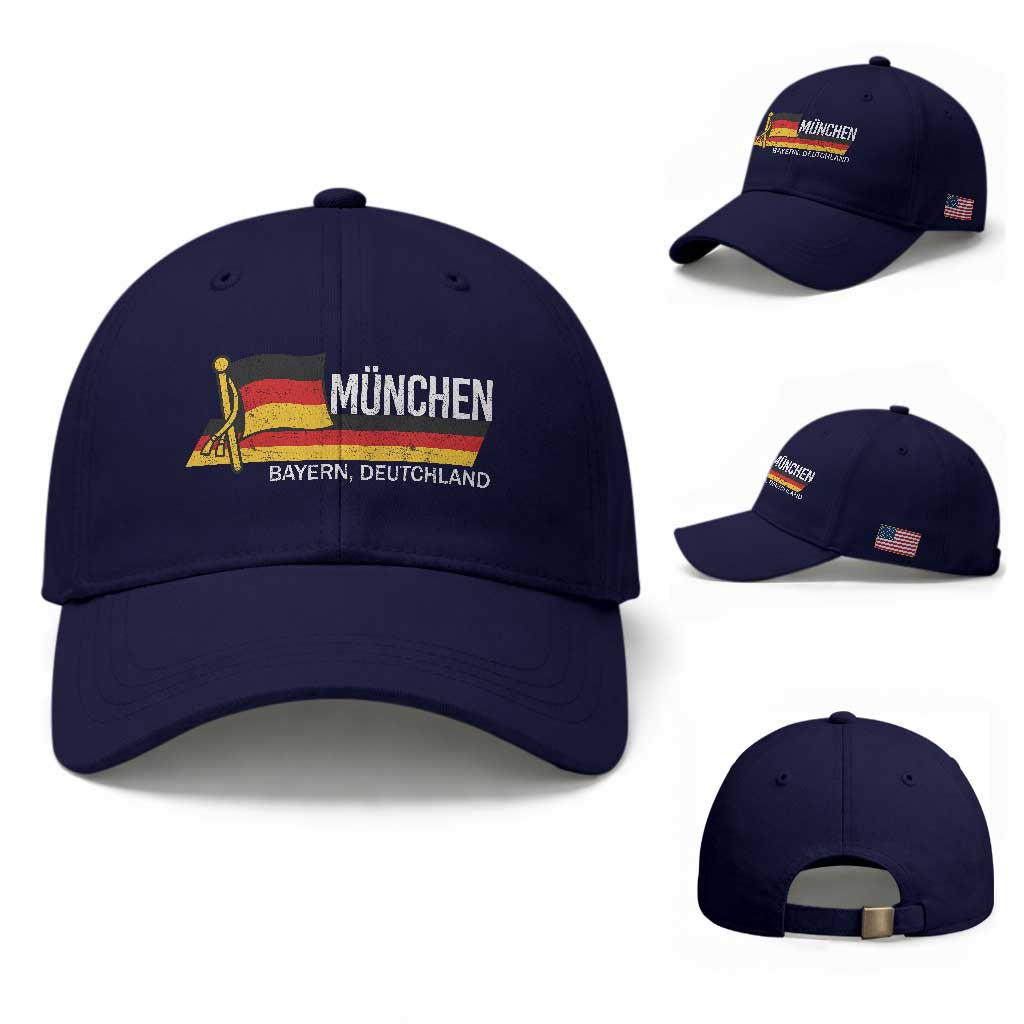 Munchen Bayern German Heritage Pride Germany Flag Baseball Cap - TS11 Baseball Cap Universal Fit Dark Blue Print Your Wear