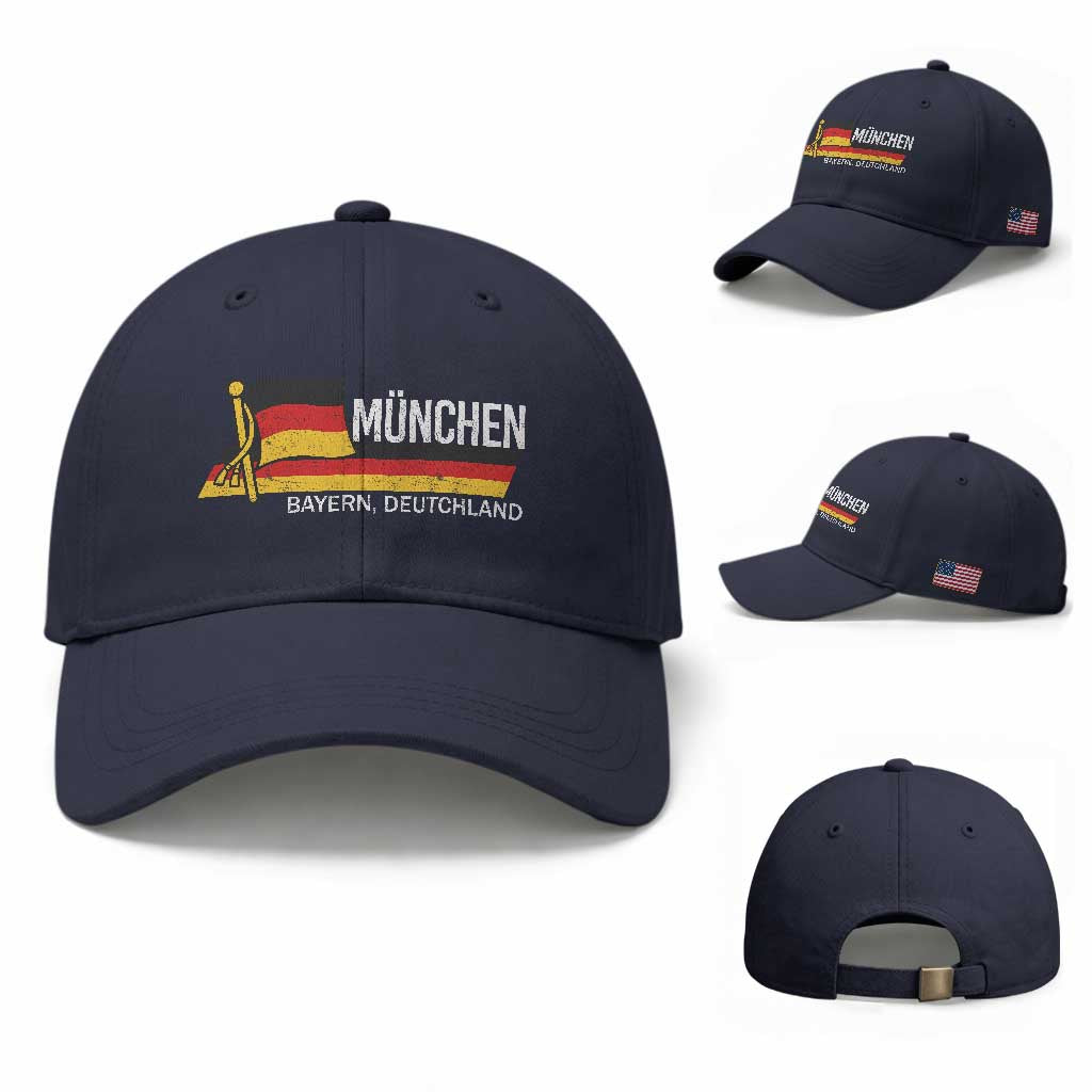 Munchen Bayern German Heritage Pride Germany Flag Baseball Cap - TS11 Baseball Cap Universal Fit Navy Print Your Wear