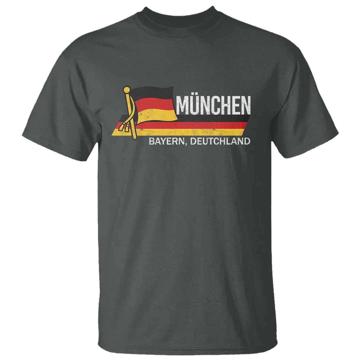 Munchen Bayern German Heritage Pride Germany Flag T Shirt TS11 Dark Heather Print Your Wear