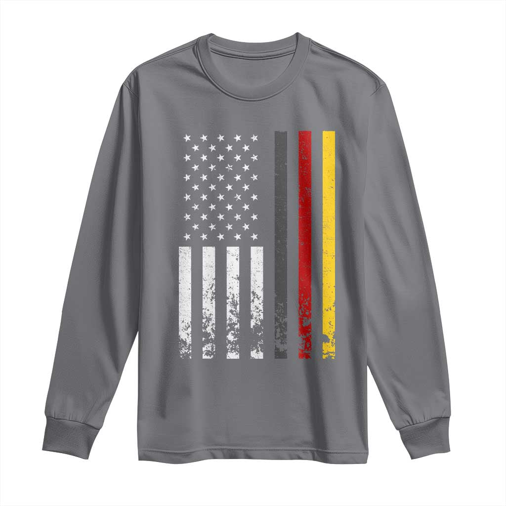 Patriotic Vintage German American Flag Long Sleeve Shirt Germany Heritage Pride TS11 Charcoal Print Your Wear