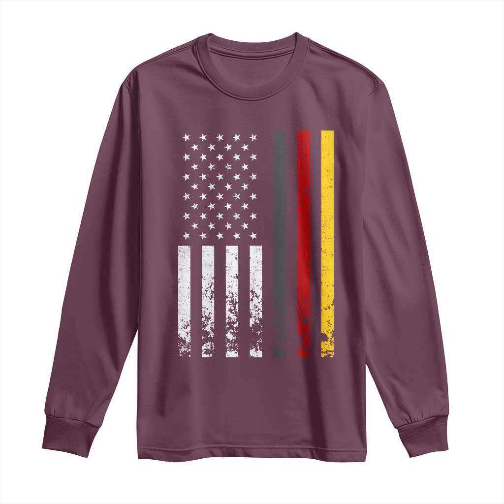 Patriotic Vintage German American Flag Long Sleeve Shirt Germany Heritage Pride TS11 Maroon Print Your Wear