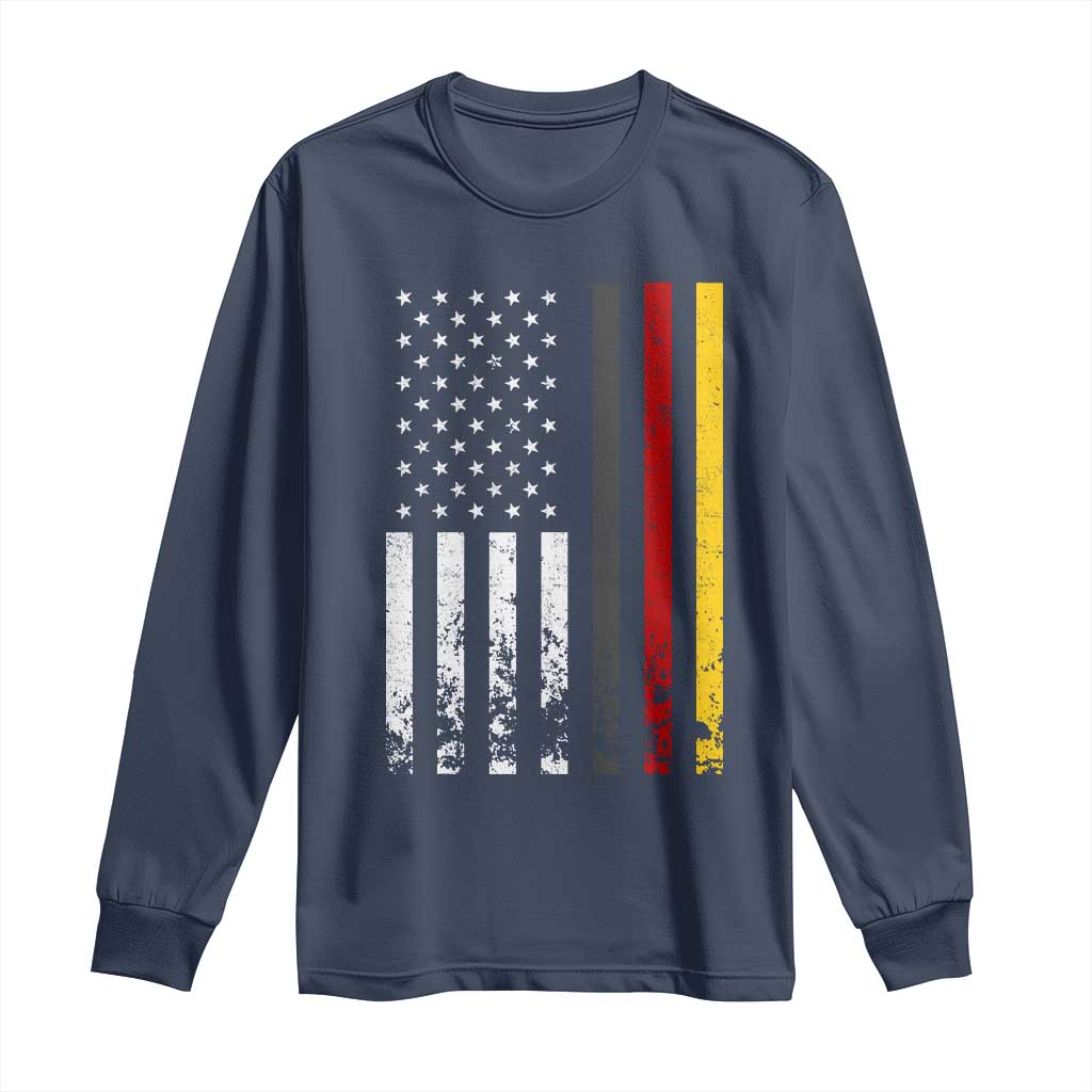 Patriotic Vintage German American Flag Long Sleeve Shirt Germany Heritage Pride TS11 Navy Print Your Wear
