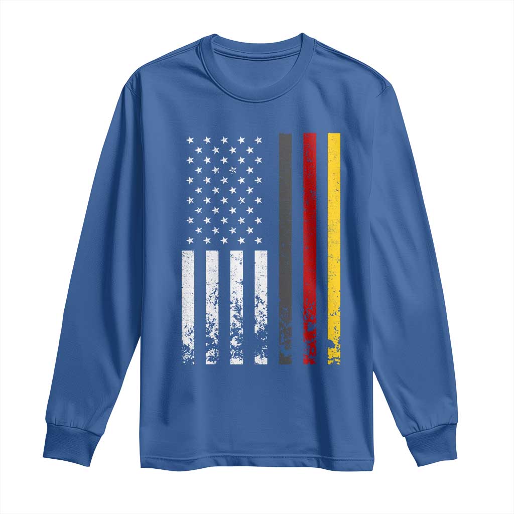Patriotic Vintage German American Flag Long Sleeve Shirt Germany Heritage Pride TS11 Royal Blue Print Your Wear