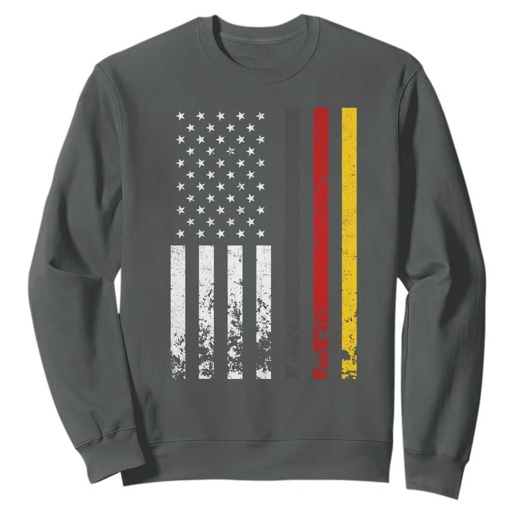Patriotic Vintage German American Flag Sweatshirt Germany Heritage Pride TS11 Dark Heather Print Your Wear