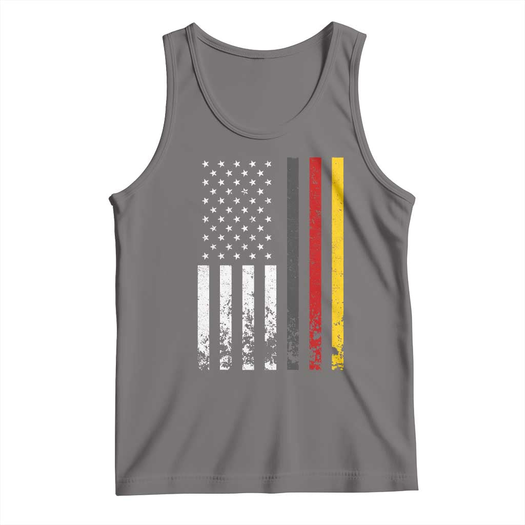 Patriotic Vintage German American Flag Tank Top Germany Heritage Pride TS11 Deep Heather Print Your Wear