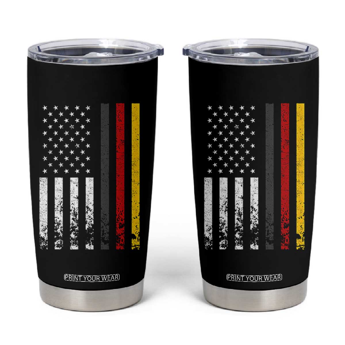 Patriotic Vintage German American Flag Tumbler Cup Germany Heritage Pride TS11 Black Print Your Wear
