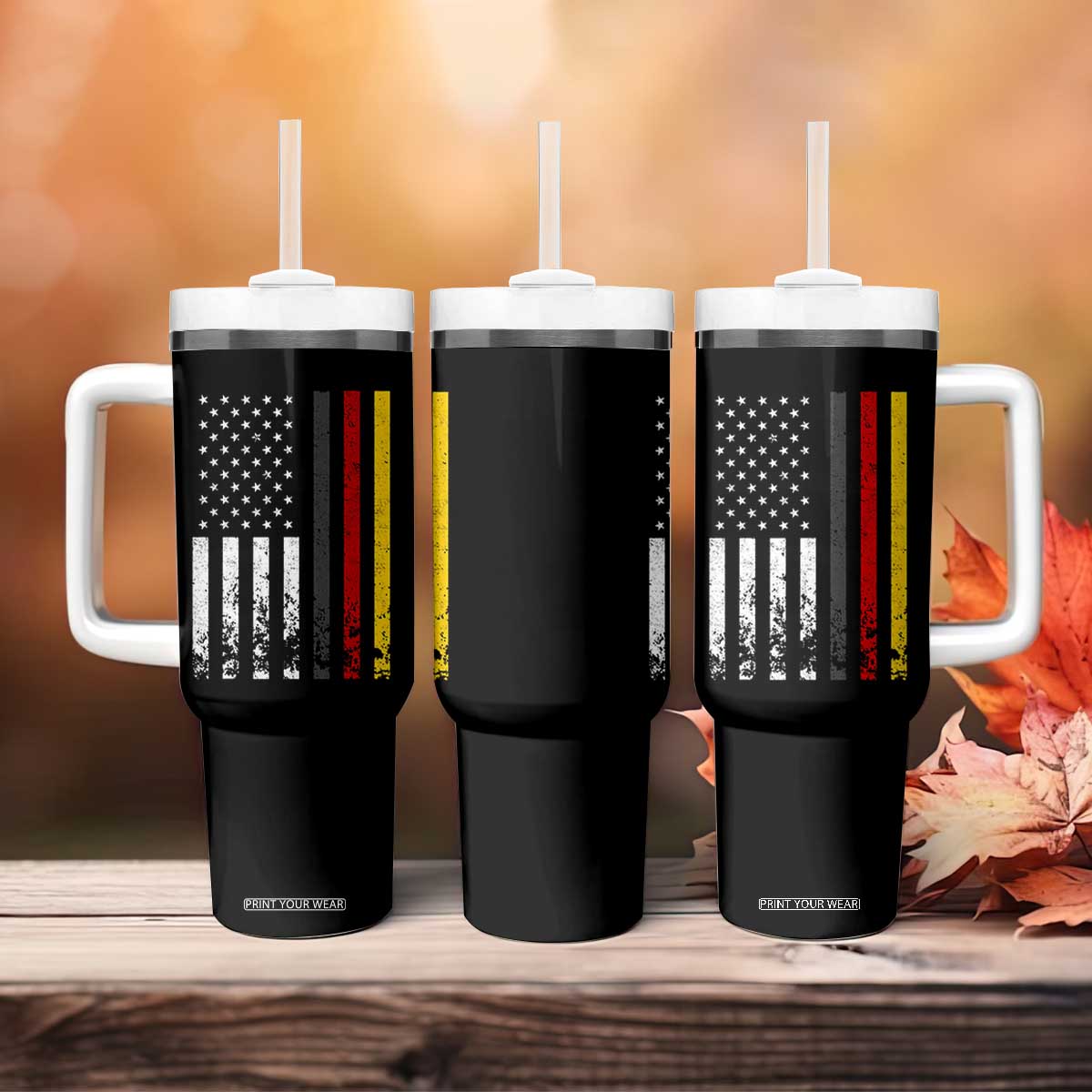 Patriotic Vintage German American Flag Tumbler With Handle Germany Heritage Pride TS11 Print Your Wear