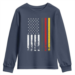 Patriotic Vintage German American Flag Youth Sweatshirt Germany Heritage Pride TS11 Navy Print Your Wear