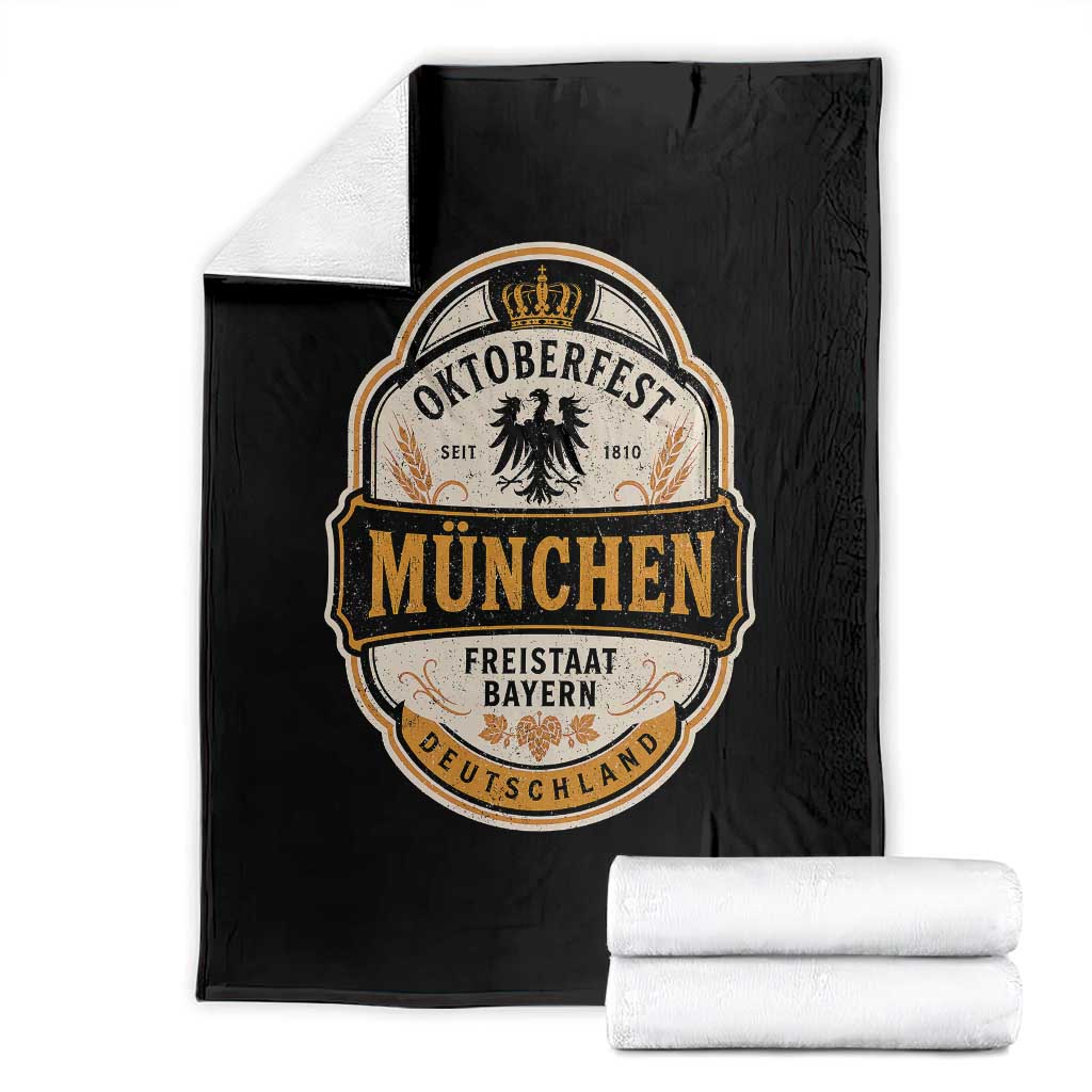 Oktoberfest Munchen Deutschland German Beer Festival Throw Blanket Freistaat Bayern Heraldic Eagle TS11 Black Print Your Wear