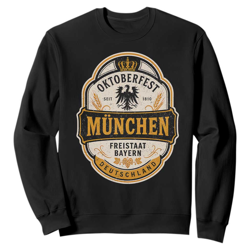 Oktoberfest Munchen Deutschland German Beer Festival Sweatshirt Freistaat Bayern Heraldic Eagle TS11 Black Print Your Wear