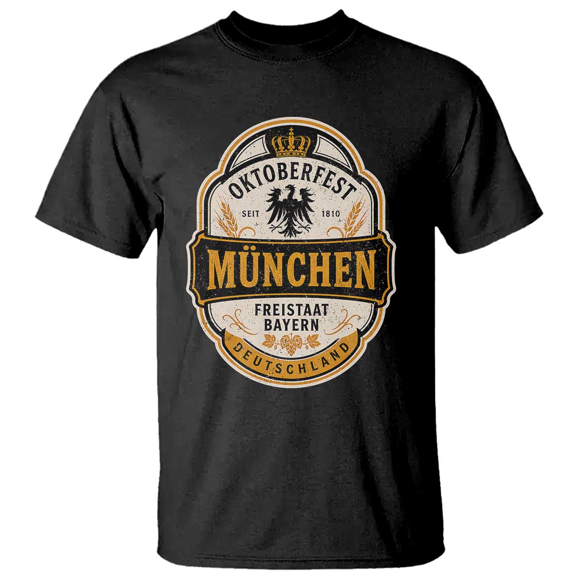 Oktoberfest Munchen Deutschland German Beer Festival T Shirt Freistaat Bayern Heraldic Eagle TS11 Black Print Your Wear