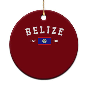 Belize Est 1981 Ceramic Ornament Vintage Belizean Flag Independence Day