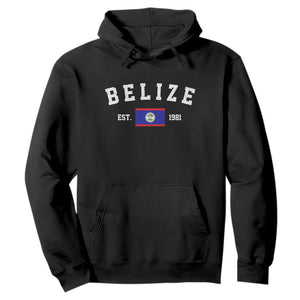 Belize Est 1981 Hoodie Vintage Belizean Flag Independence Day
