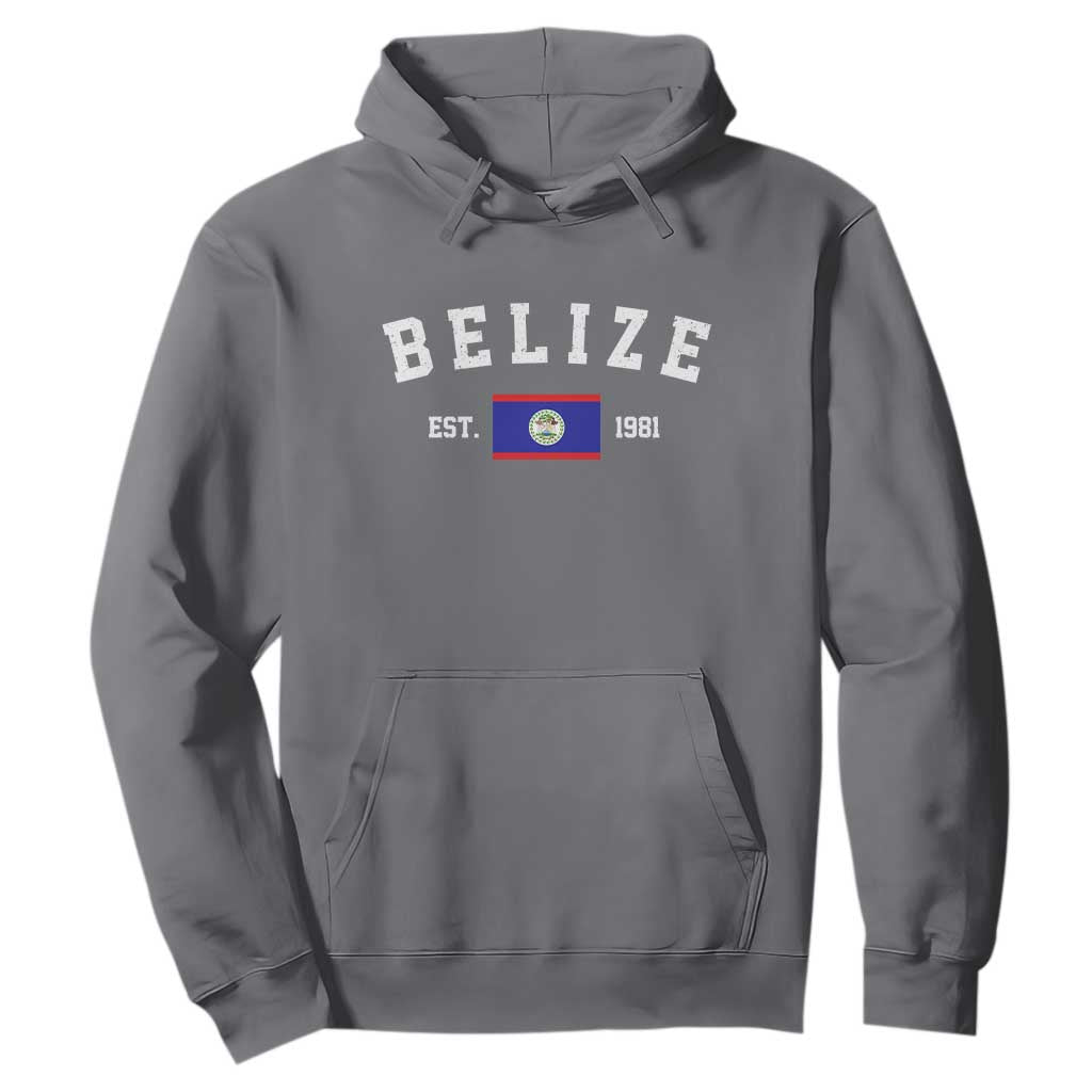Belize Est 1981 Hoodie Vintage Belizean Flag Independence Day