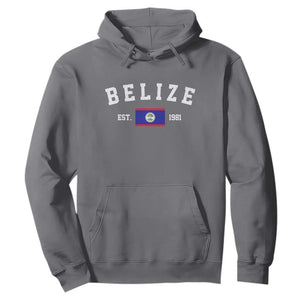 Belize Est 1981 Hoodie Vintage Belizean Flag Independence Day