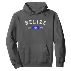 Belize Est 1981 Hoodie Vintage Belizean Flag Independence Day