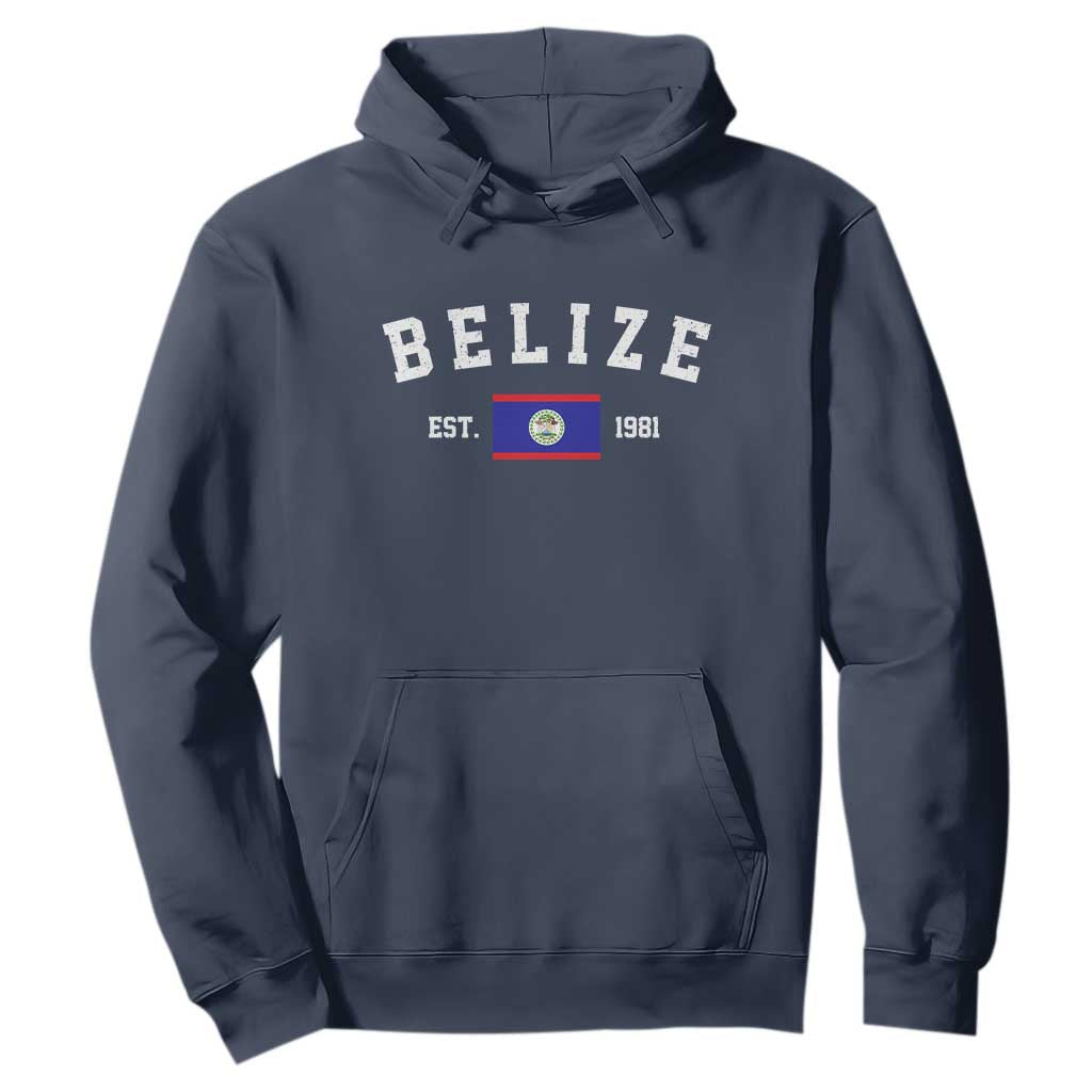 Belize Est 1981 Hoodie Vintage Belizean Flag Independence Day