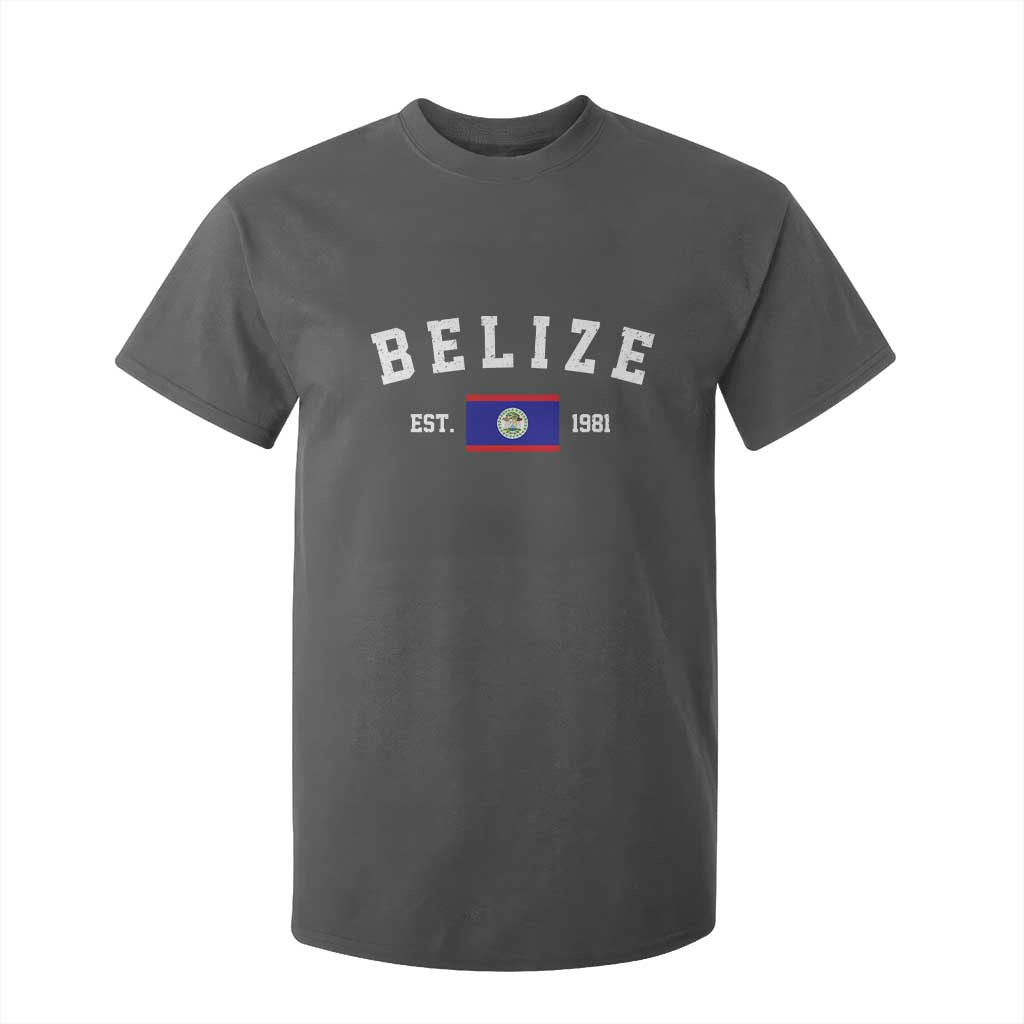 Belize Est 1981 T Shirt For Kid Vintage Belizean Flag Independence Day