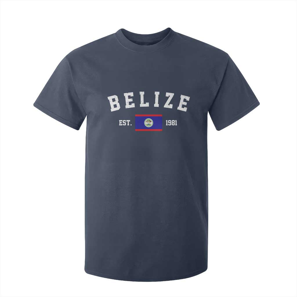 Belize Est 1981 T Shirt For Kid Vintage Belizean Flag Independence Day