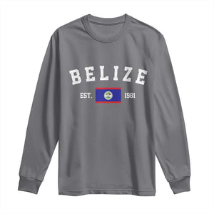 Belize Est 1981 Long Sleeve Shirt Vintage Belizean Flag Independence Day
