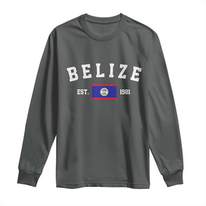 Belize Est 1981 Long Sleeve Shirt Vintage Belizean Flag Independence Day