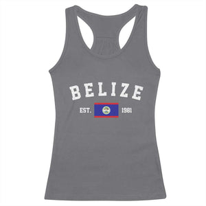 Belize Est 1981 Racerback Tank Top Vintage Belizean Flag Independence Day