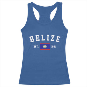 Belize Est 1981 Racerback Tank Top Vintage Belizean Flag Independence Day