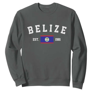 Belize Est 1981 Sweatshirt Vintage Belizean Flag Independence Day