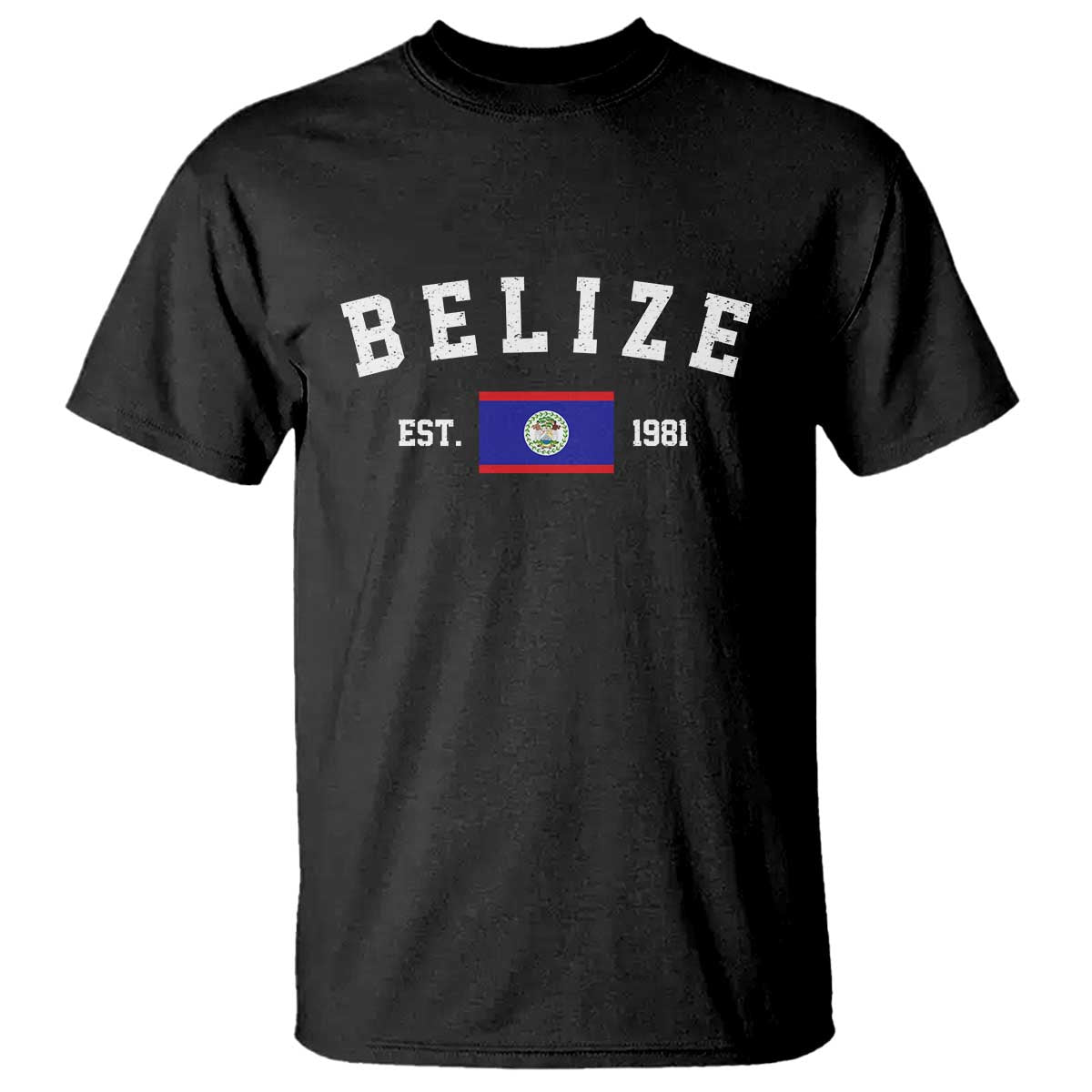 Belize Est 1981 T Shirt Vintage Belizean Flag Independence Day