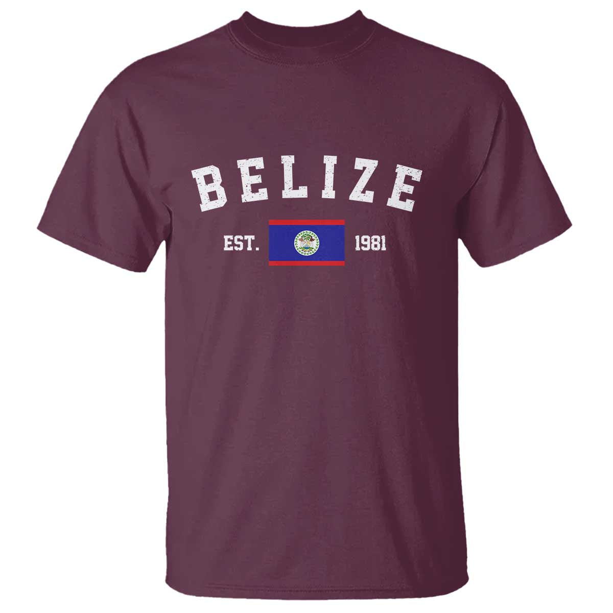 Belize Est 1981 T Shirt Vintage Belizean Flag Independence Day